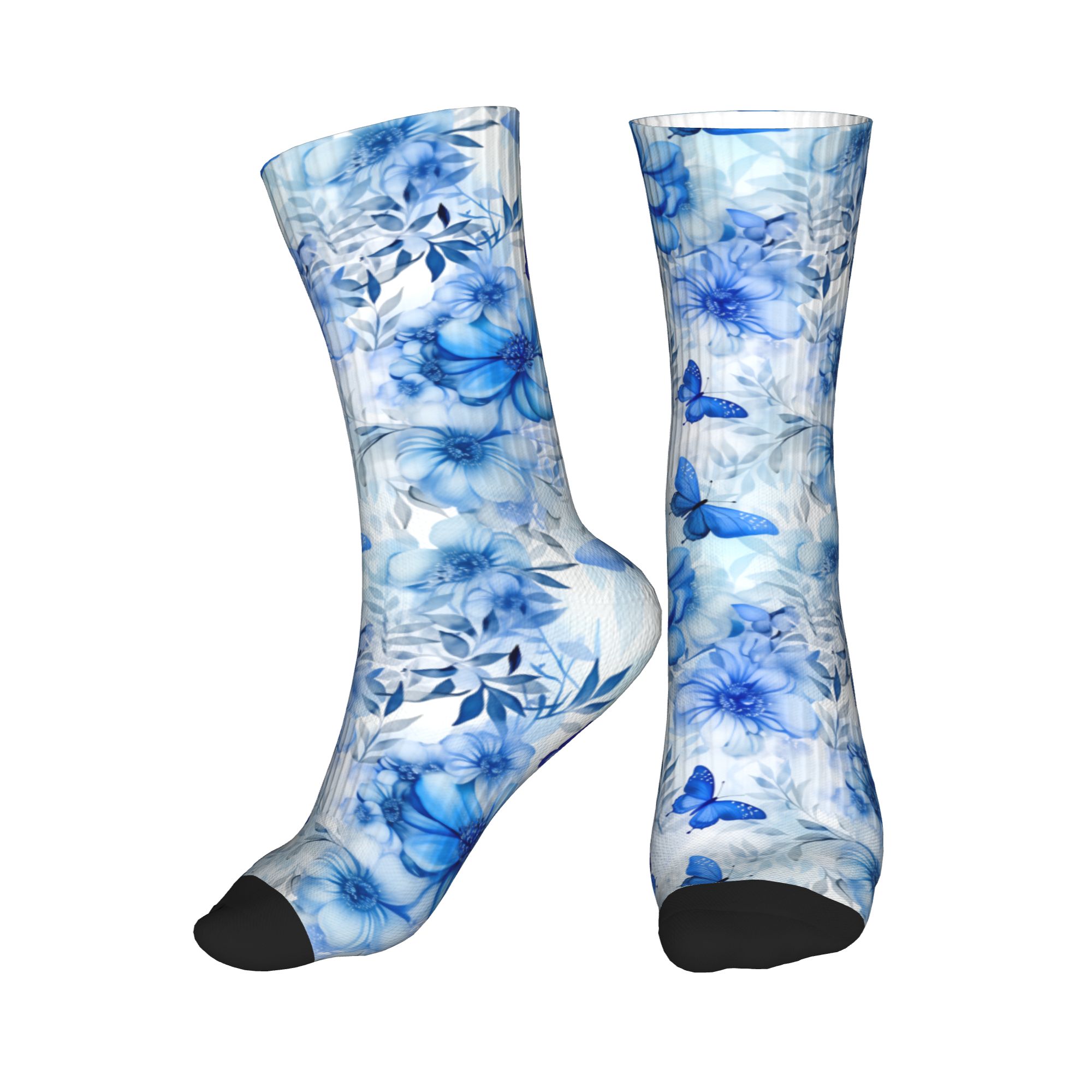 Dress Sock Men - Blue Butterfly Ballet Dress Socks Men