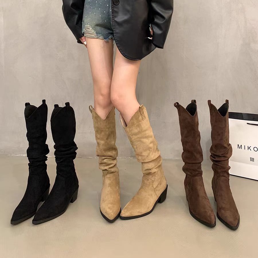 Knee High Sock Women - Long boots 2026 French retro coffee