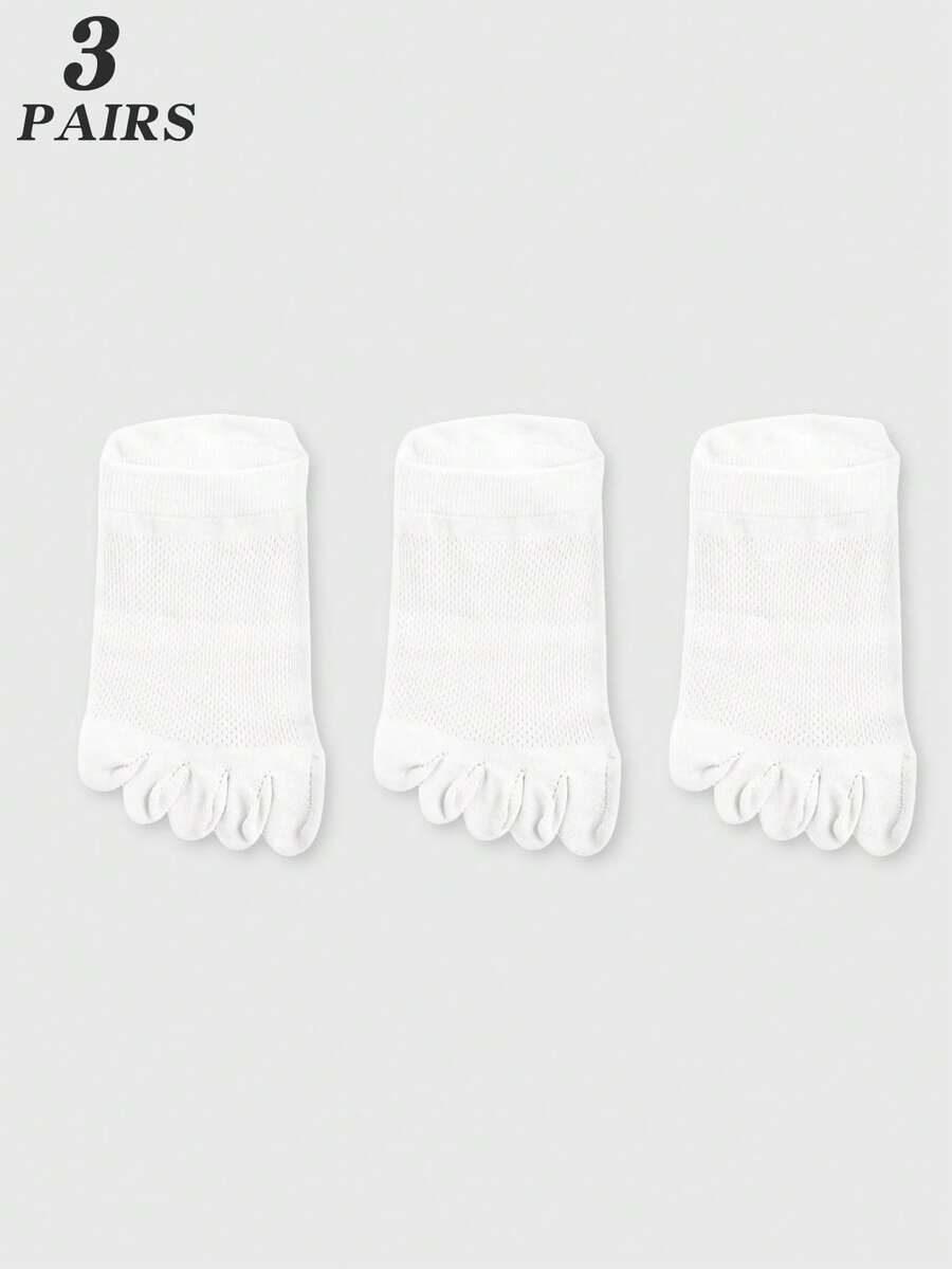 3 Pairs White Mesh Toe Socks F - Ankle Sock Low Cut reseña y precio