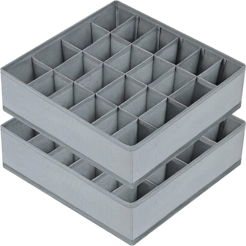 2Pcs 24-Compartment Fabric Soc - Sock Organizer Tray reseña y precio