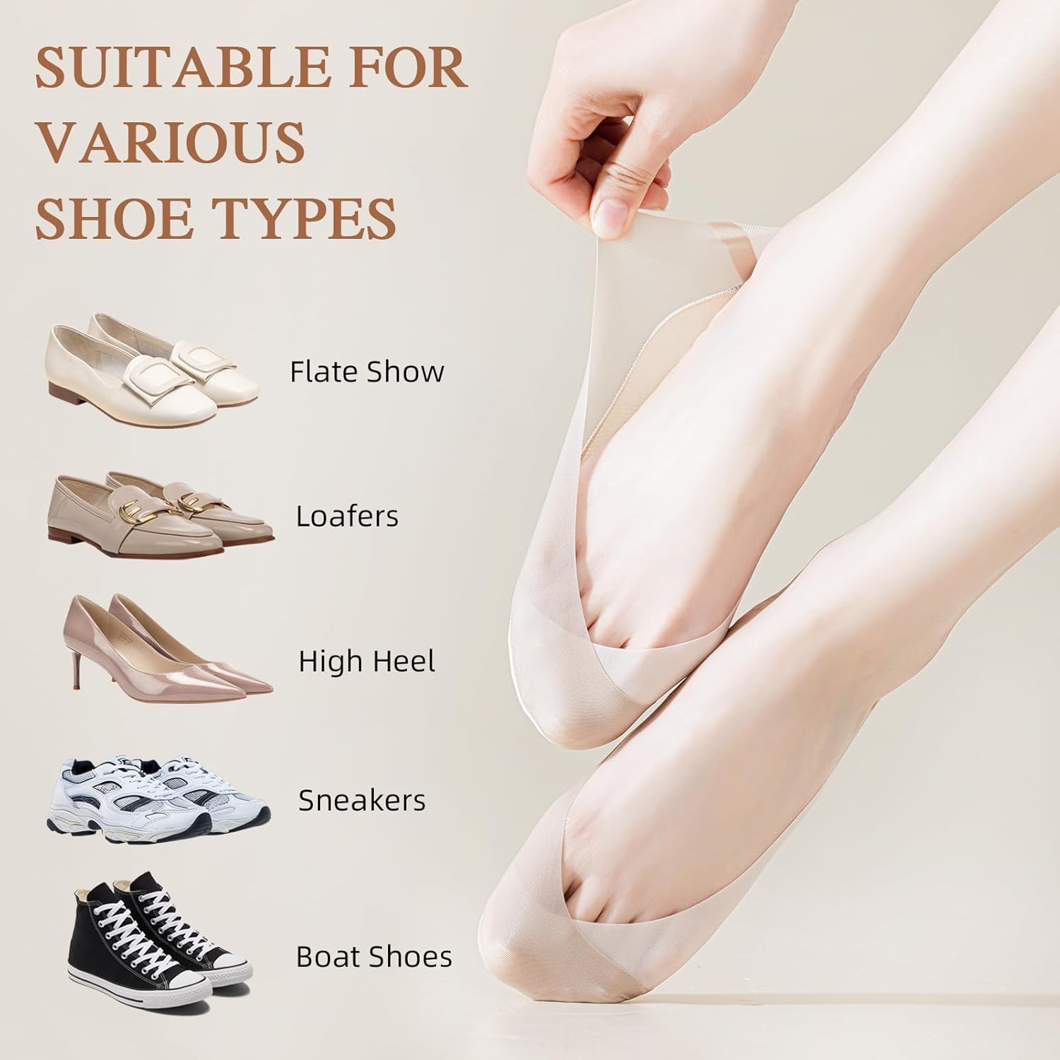 Caudblor 6 Pack Thin No Show S - Invisibility Sock Loafer reseña y precio