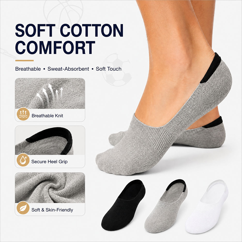 6 Pairs Unisex Cotton No Show  - Invisibility Sock Loafer reseña y precio