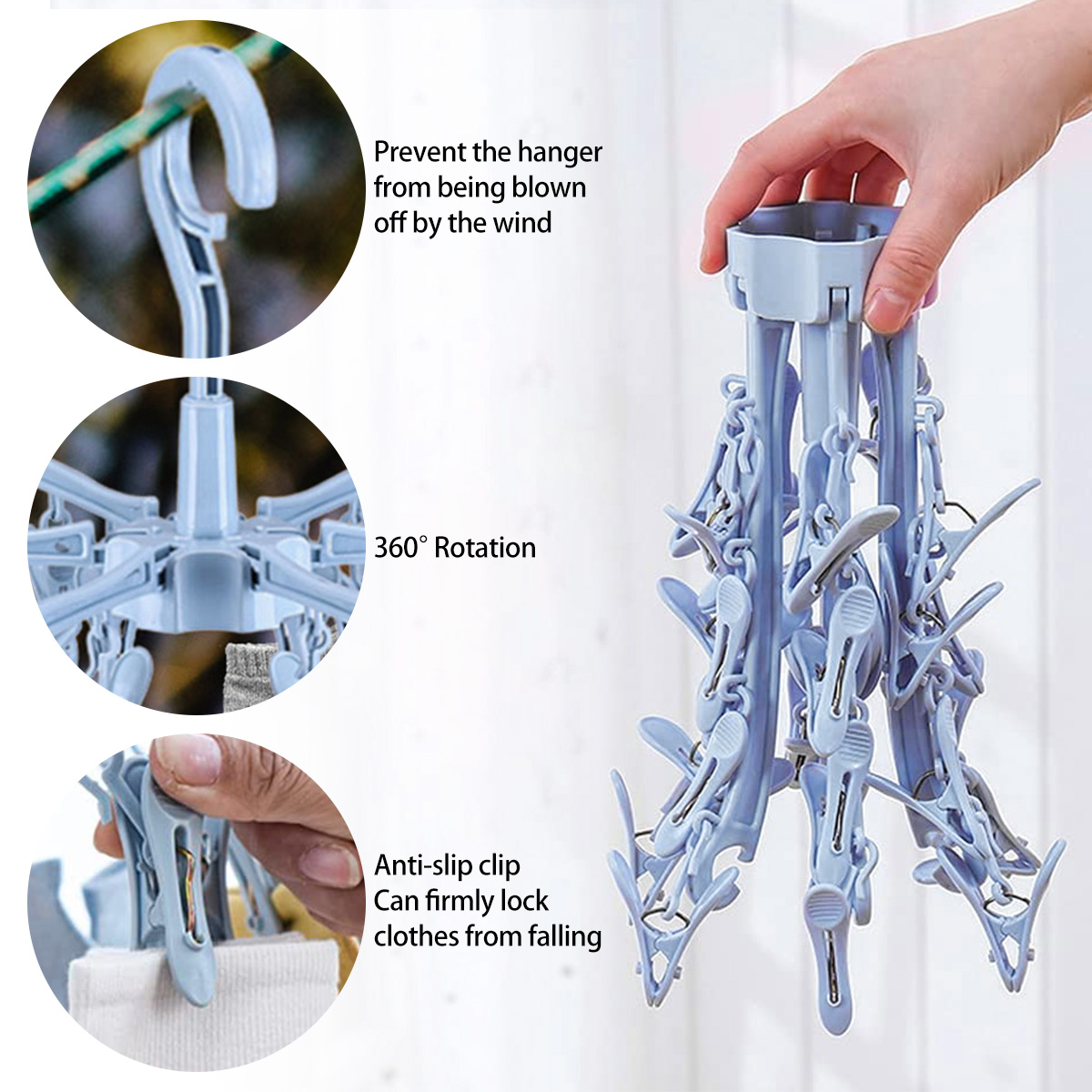 24 Clips Folding Clothes Dryer - Sock Organizer Tray reseña y precio