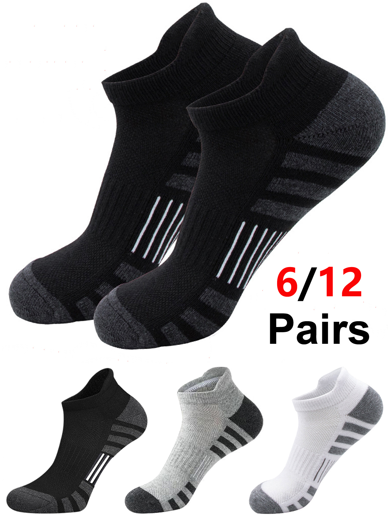 6/24 Pairs Cushioned Breathabl - Athletic Sock Cushion reseña y precio