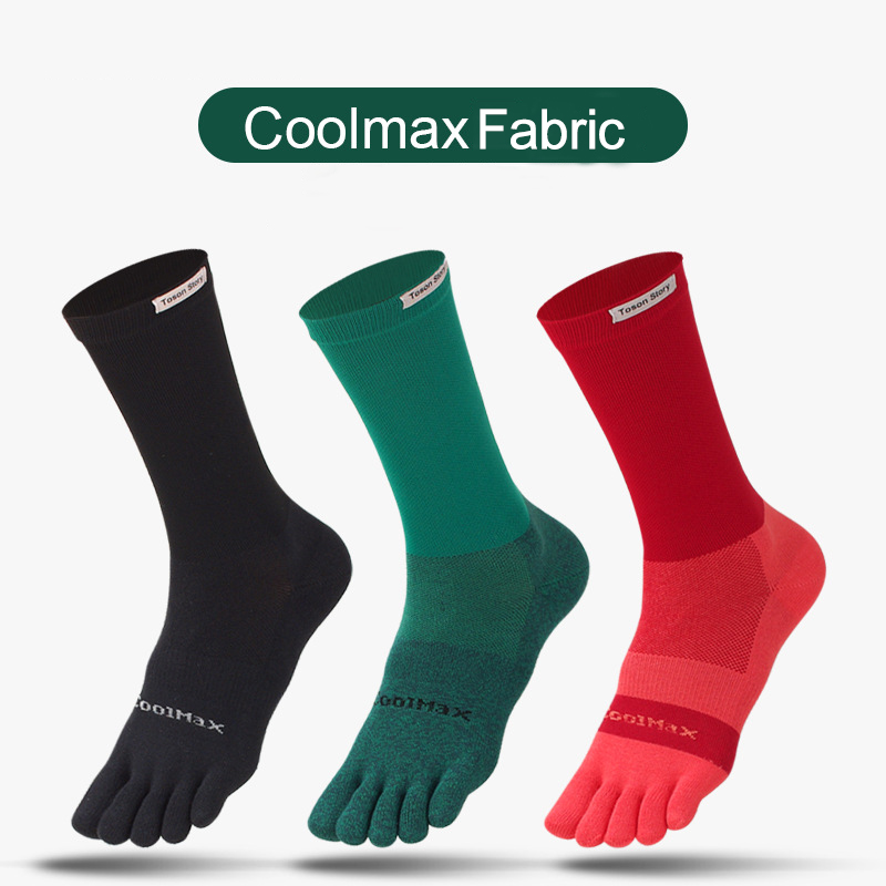 1/5 Pairs Men's High Crew Five - Toe Sock Split reseña y precio
