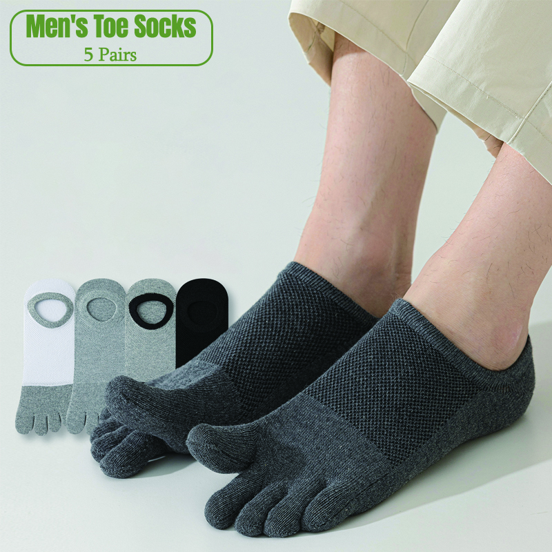 5 Pairs Men's No Show Toe Sock - Toe Sock Split reseña y precio