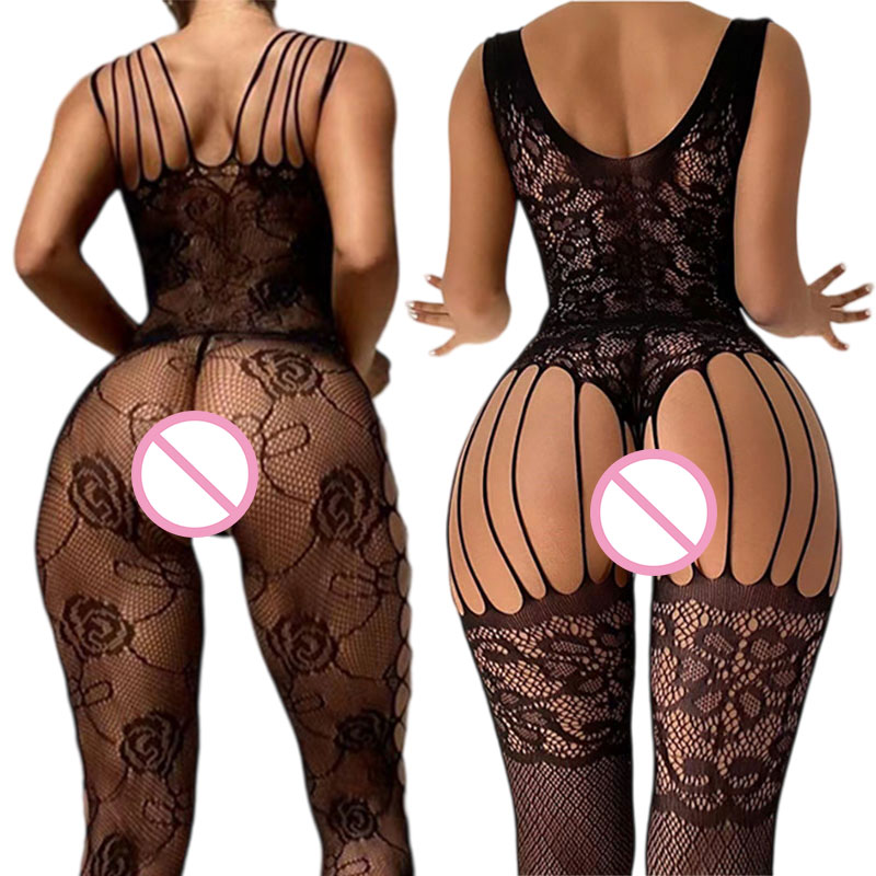 Black Crotchless Soft Stretch  - Fishnet Stocking Women reseña y precio
