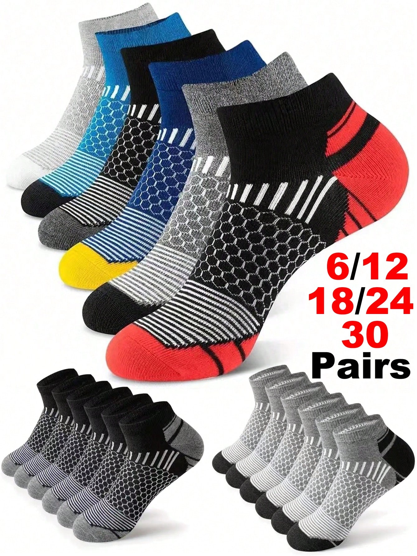 12Pairs Men's Ankle Athletic S - Ankle Sock Low Cut reseña y precio