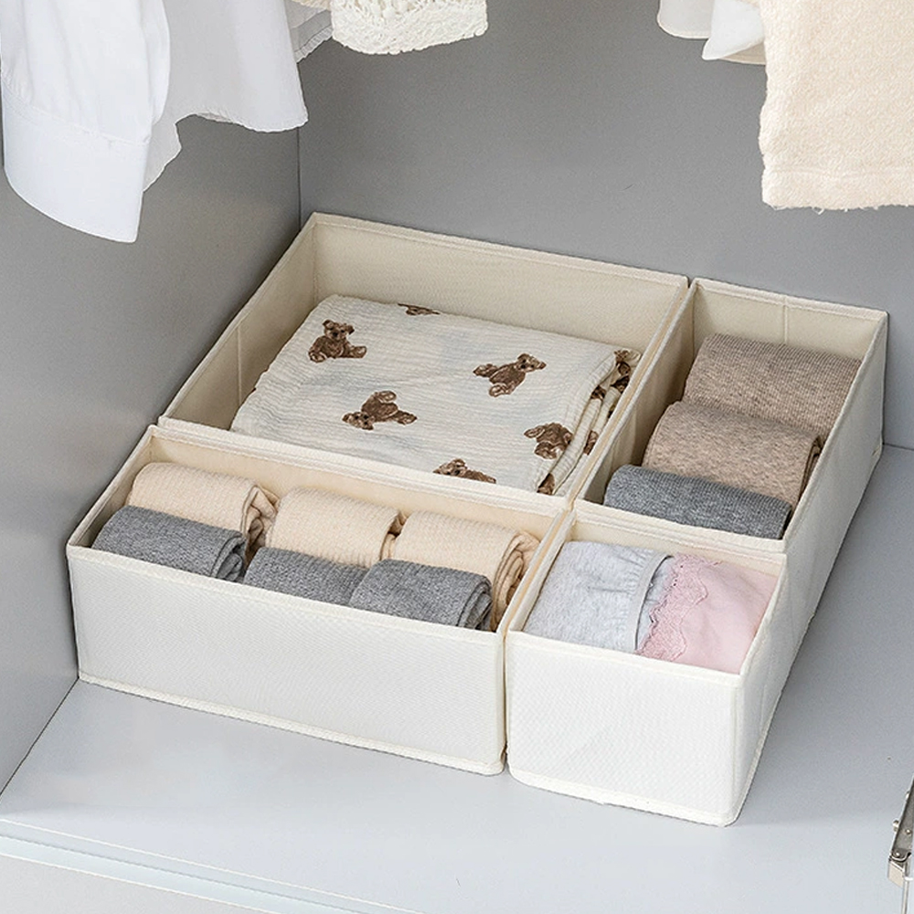 Foldable Cotton Linen Storage  - Sock Organizer Tray reseña y precio