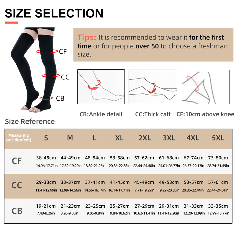 1Pair Thigh High Open Toe Medi - Compression Sock Medical reseña y precio