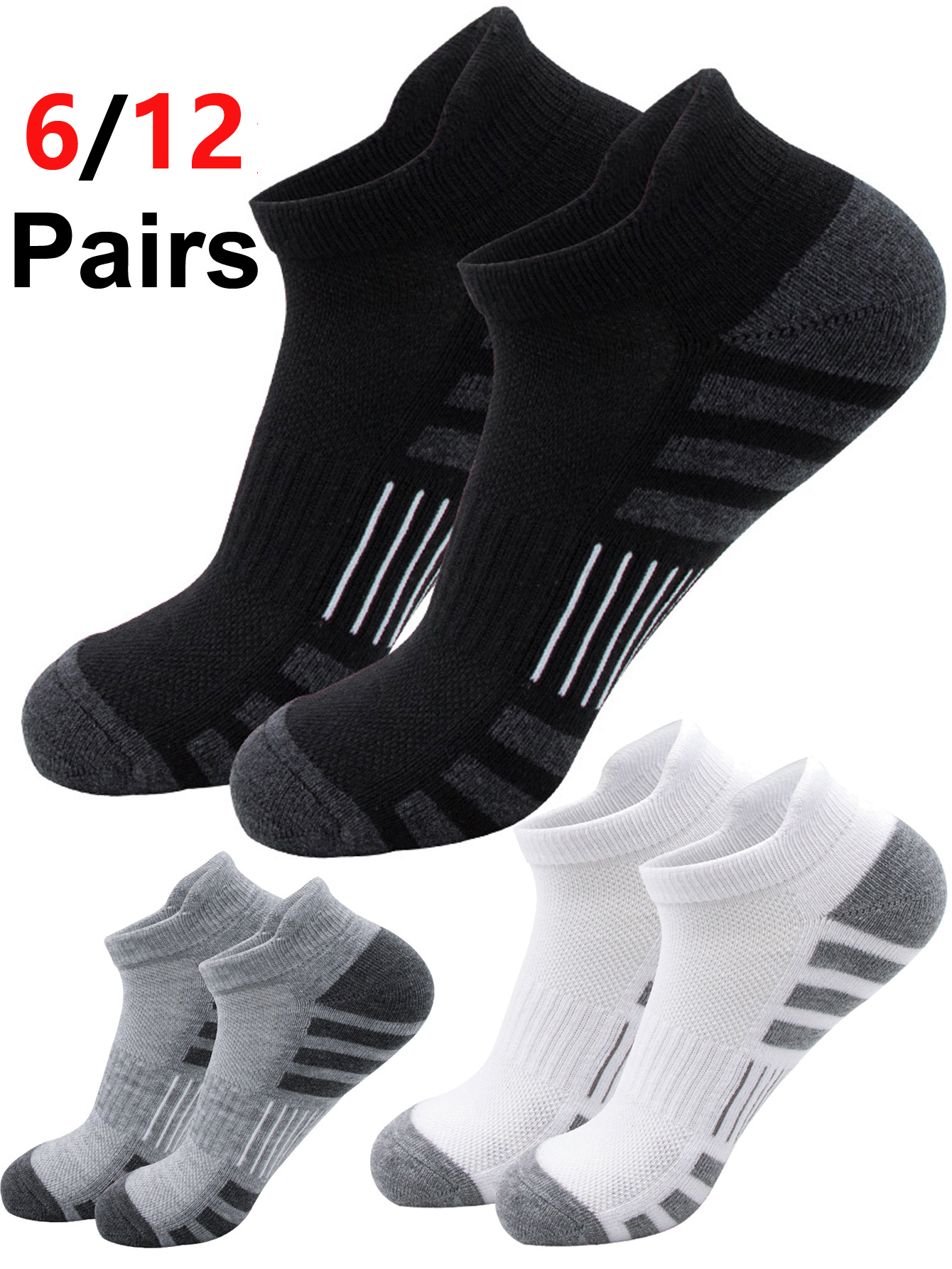 6/12Pairs Low Cut Ankle Athlet - Athletic Sock Cushion reseña y precio