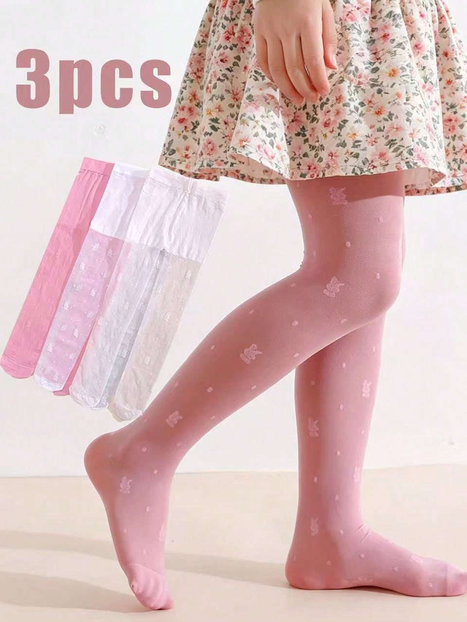 3Pack Girls Rabbit Print Tight - Tights Pantyhose Sheer reseña y precio