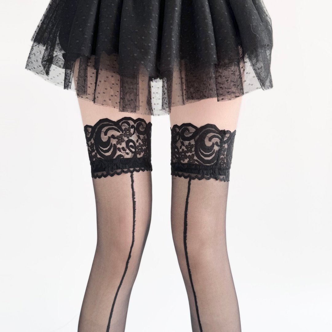 Lace Top Sheer Thigh High Stoc - Thigh High Sock Stay Up reseña y precio