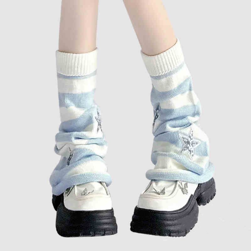 Y2K Striped Leg Warmers Star R - Boot Sock Slouchy reseña y precio