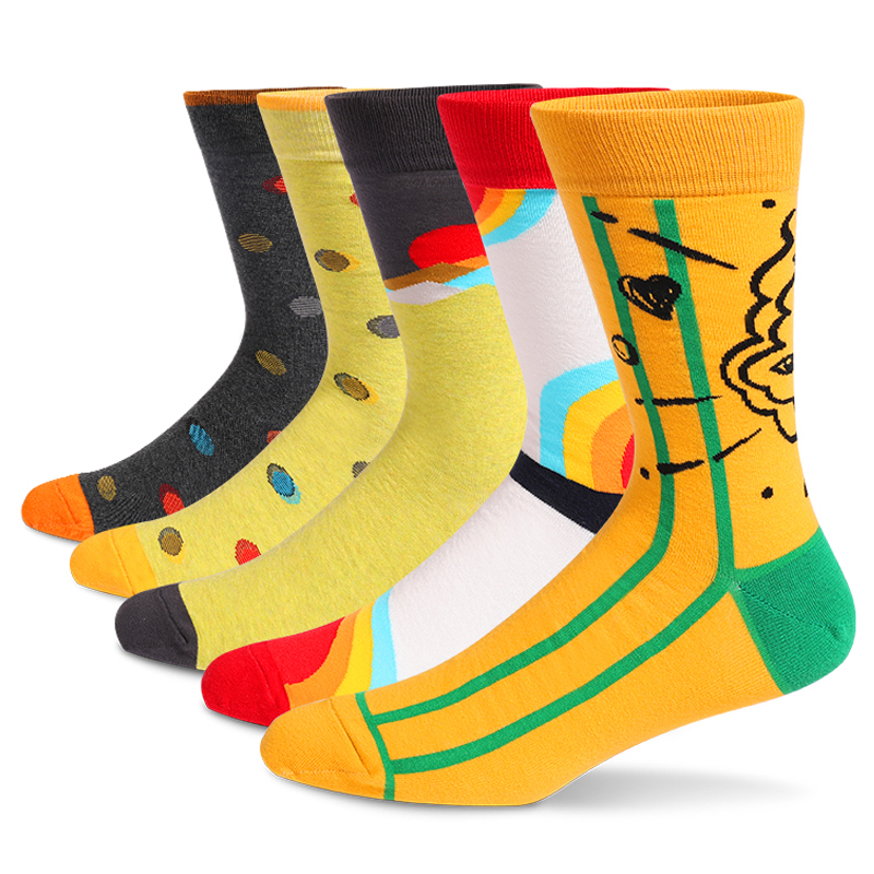 5Pairs Mens Fun Dress Socks, P - Cotton Crew Sock Pack reseña y precio