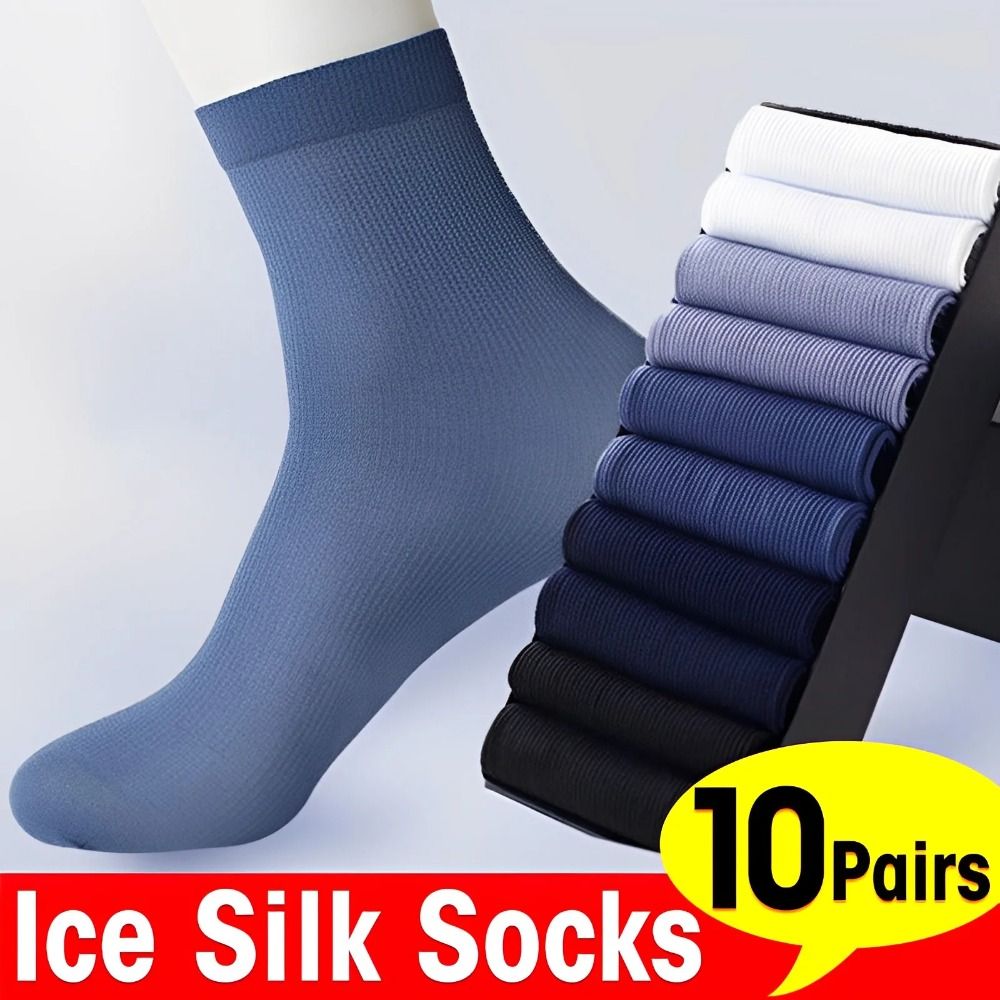 10pairs New Breathable Men Ice - Silk Sock Bamboo reseña y precio