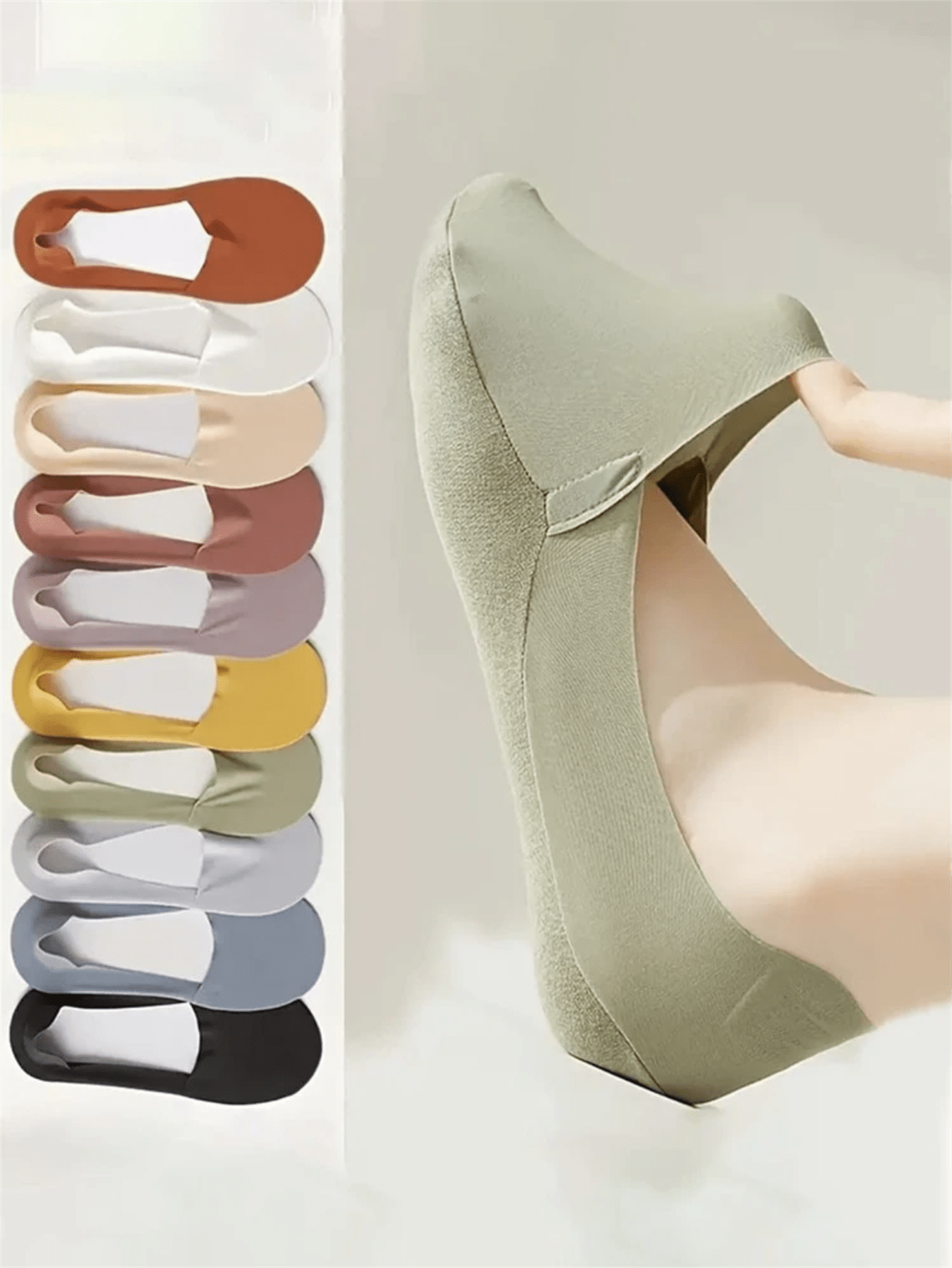 5 Pairs Women Thin Silky Invis - No Show Sock Women reseña y precio