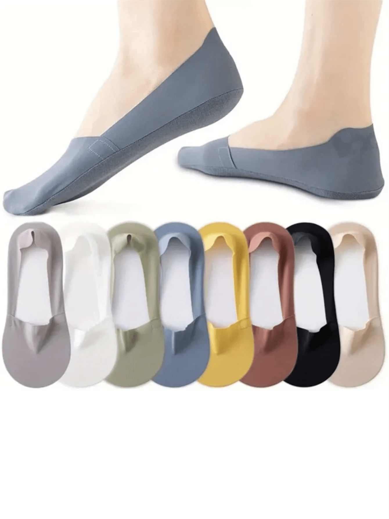 5 Pairs Women Thin Silky Invis - No Show Sock Women reseña y precio
