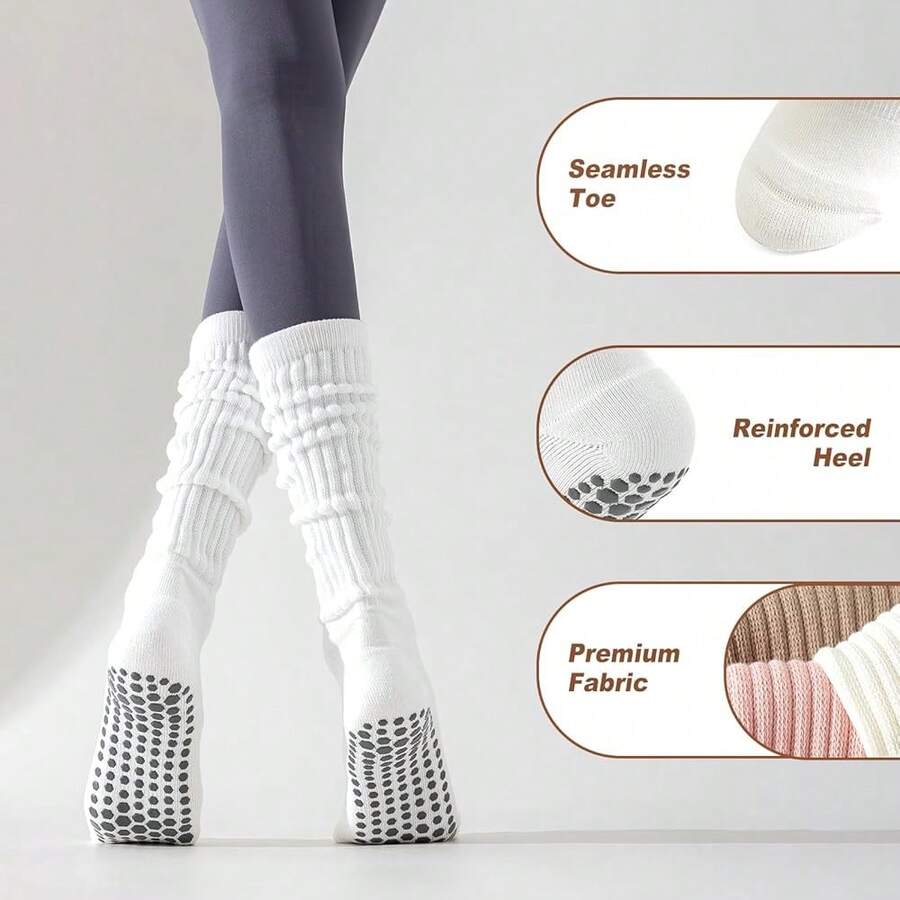 Long Scrunch Non Slip Yoga Soc - Grip Sock Yoga reseña y precio