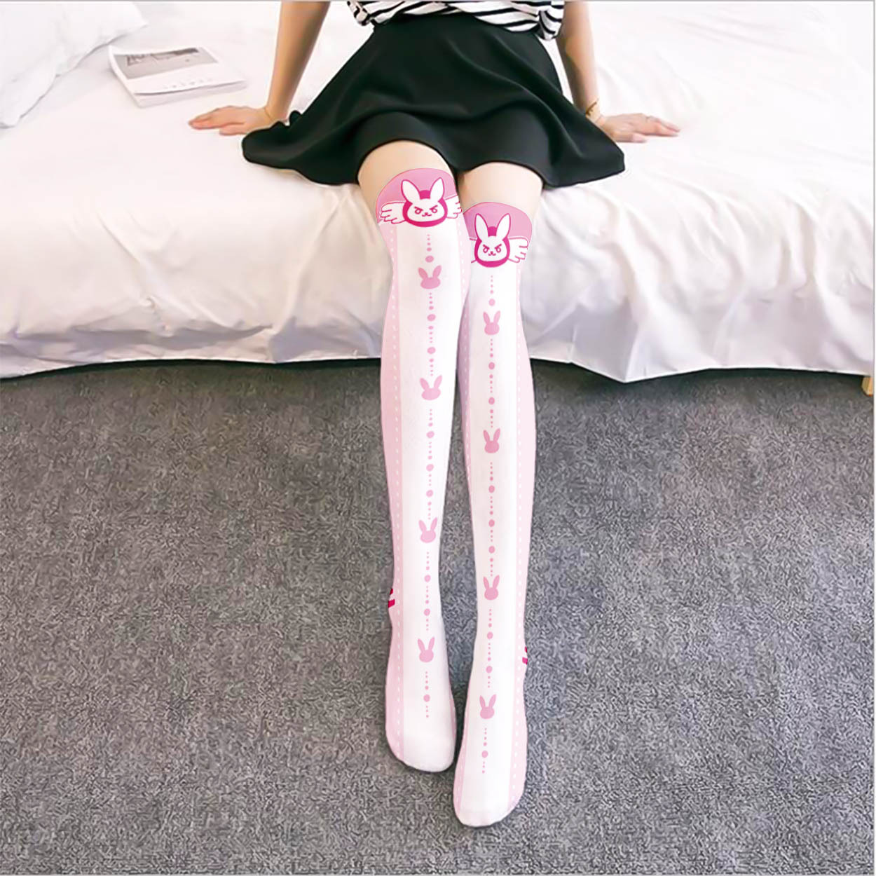 Game OW D.Va Cartoon Printed K - Silk Sock Bamboo reseña y precio