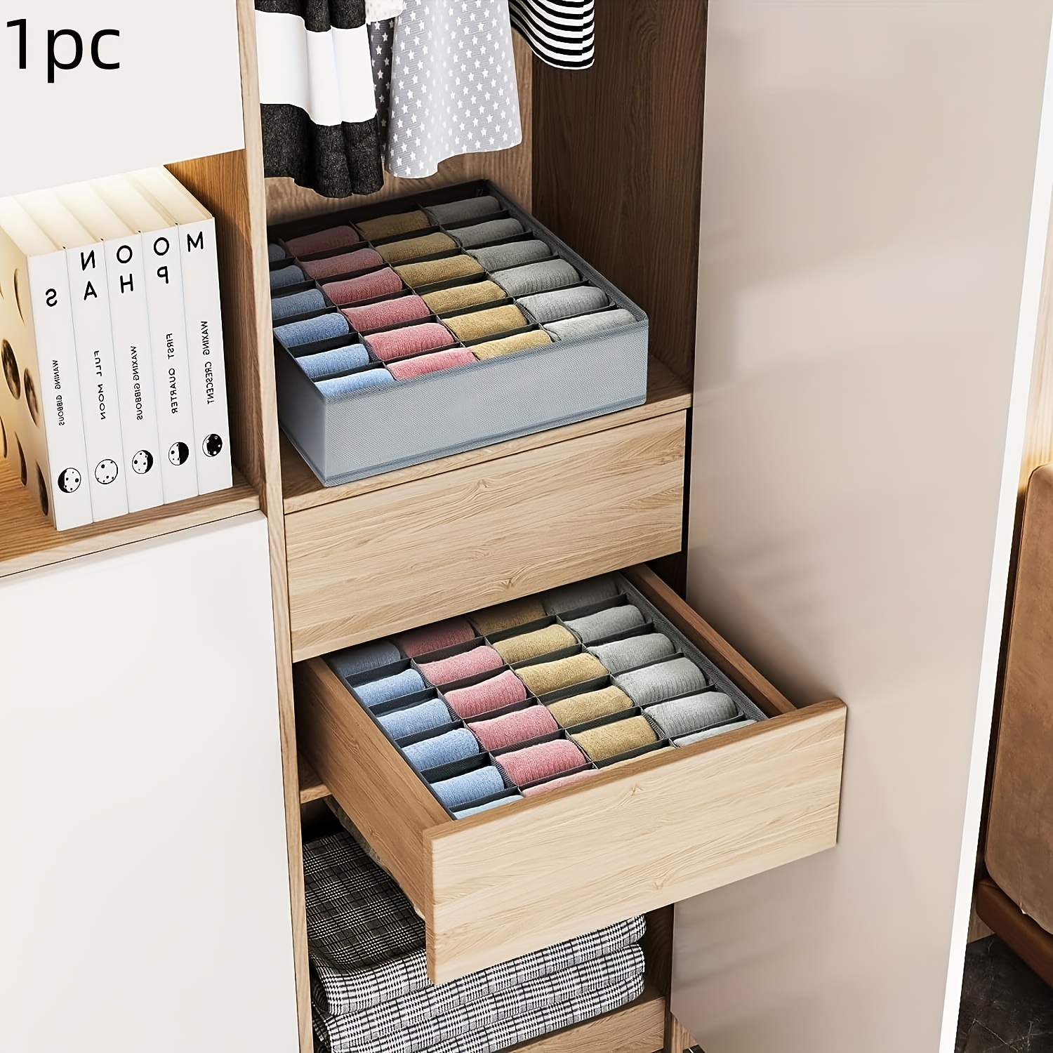 24-Compartment Fabric Drawer O - Sock Organizer Tray reseña y precio
