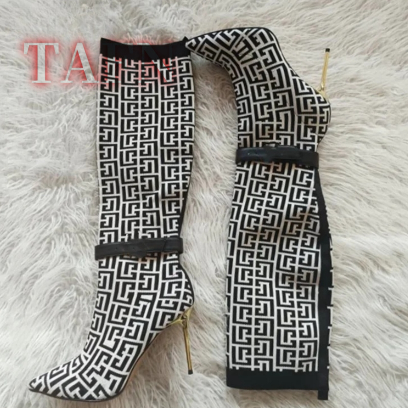 Women Stretch Sock Boots Fashi - Knee High Sock Women reseña y precio