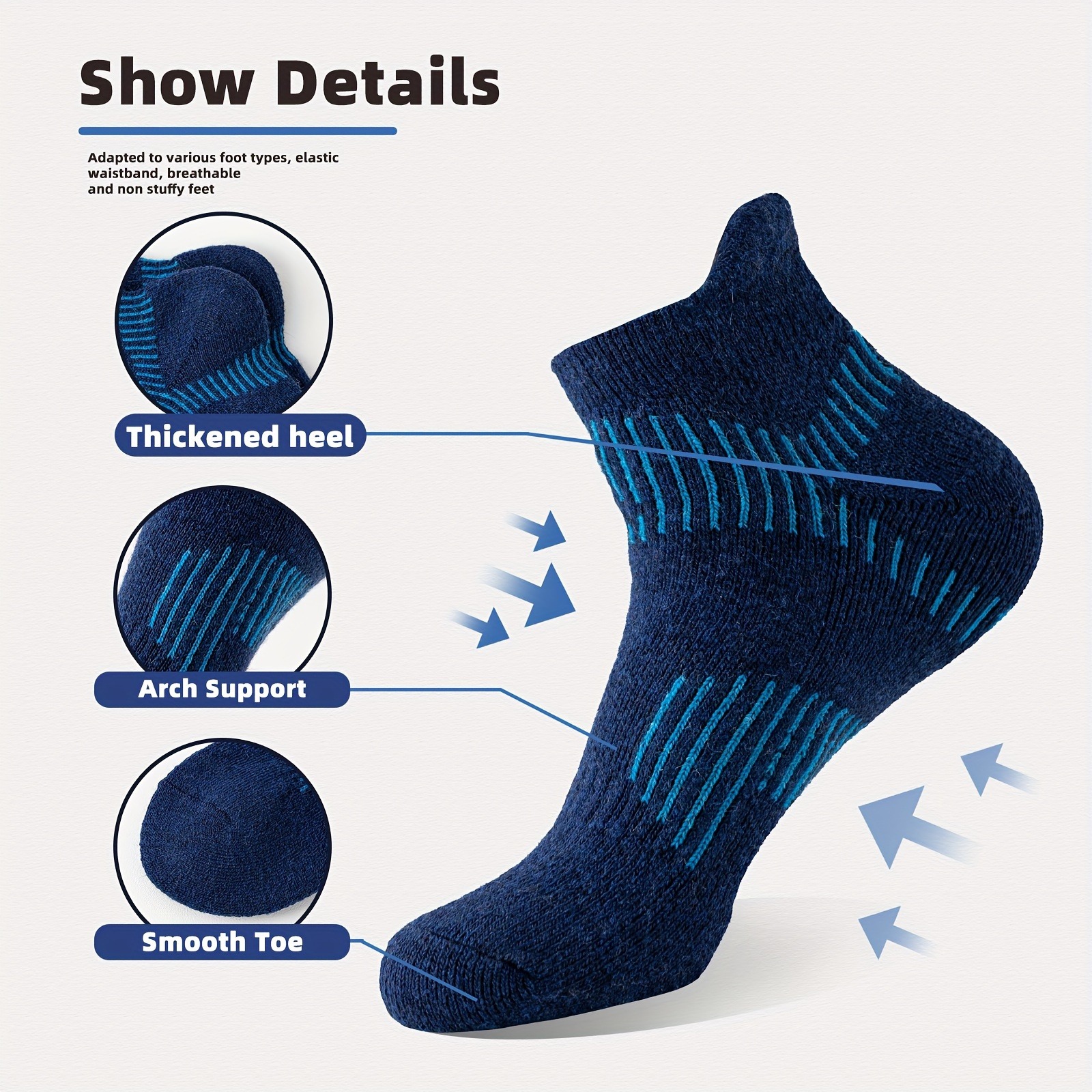 HOU  2026  5 Pairs Unisex Meri - Wool Hiking Sock reseña y precio