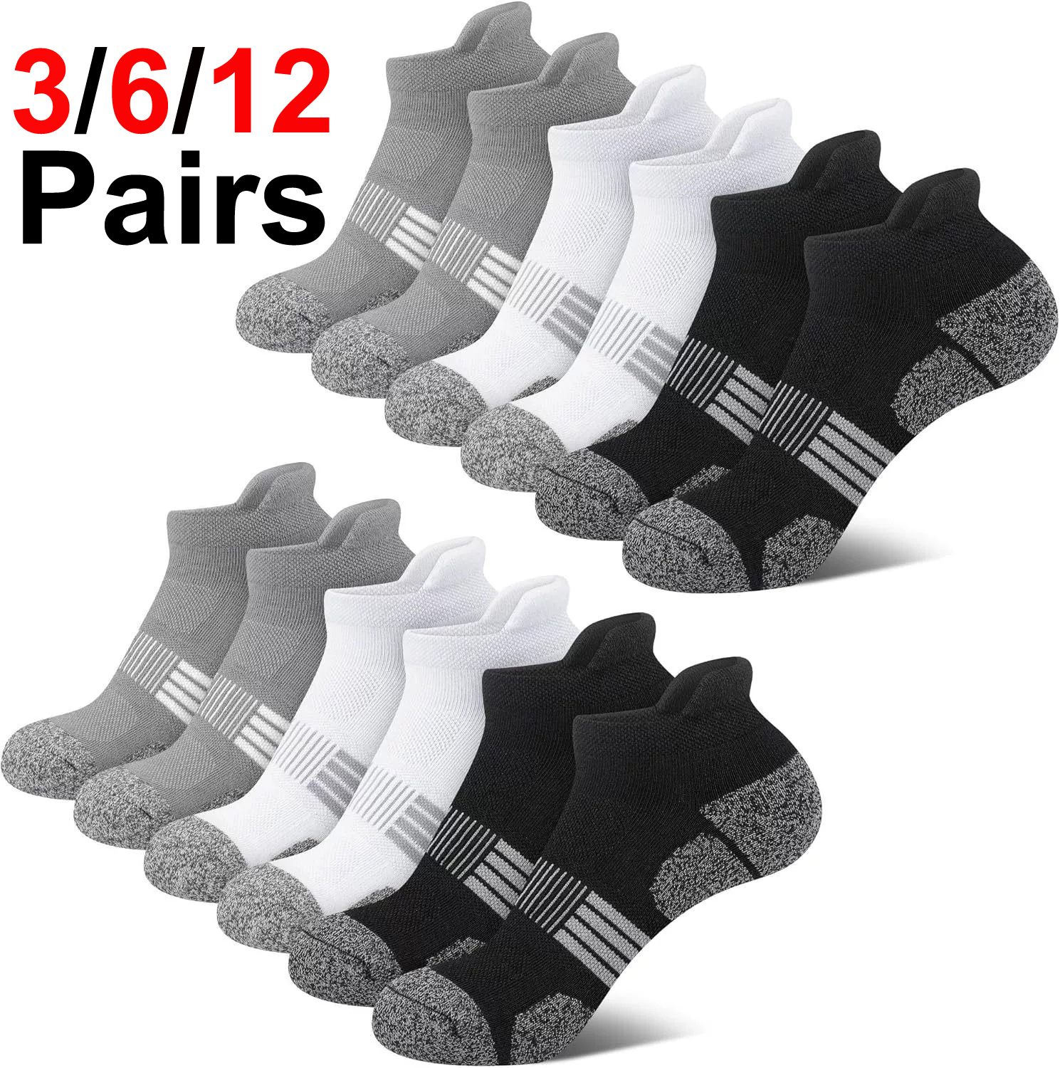Men's Ankle Socks 6/12 Pairs B - Ankle Sock Low Cut reseña y precio