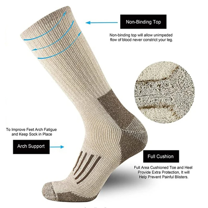 80% Wool Socks Warm Thicken Hi - Wool Hiking Sock reseña y precio