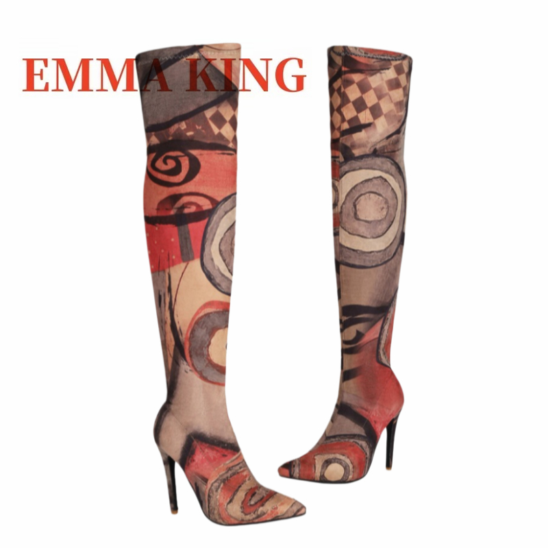 Women's Art Print Thigh High B - Knee High Sock Women reseña y precio
