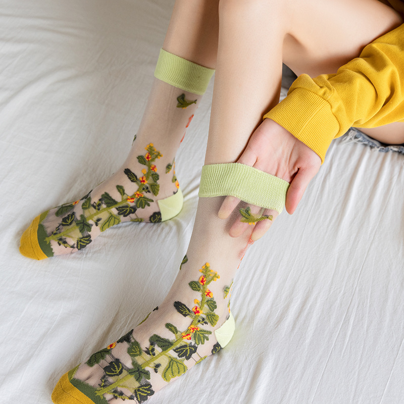1/4 Pairs Retro Flower Women G - Silk Sock Bamboo reseña y precio