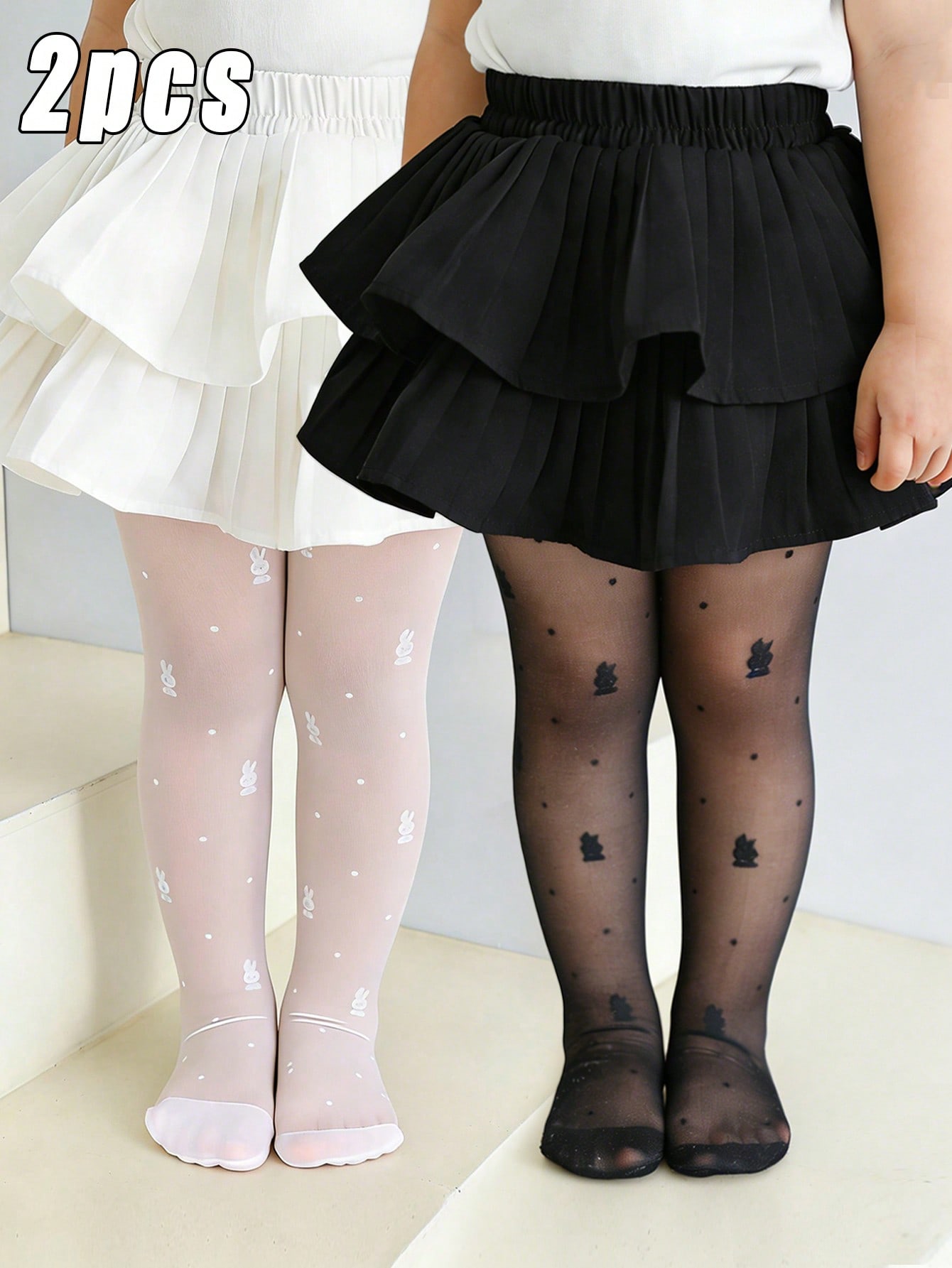 2Pack Toddler Girl Rabbit Prin - Tights Pantyhose Sheer reseña y precio