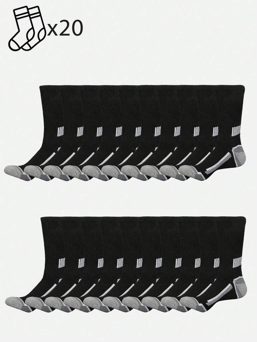 20 Pairs Mens Striped Cushione - Athletic Sock Cushion reseña y precio