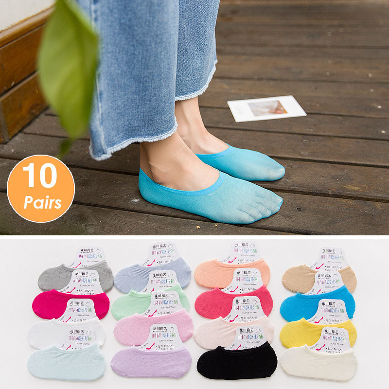 5 Pairs 10PCS Women Socks Nons - Invisibility Sock Loafer reseña y precio