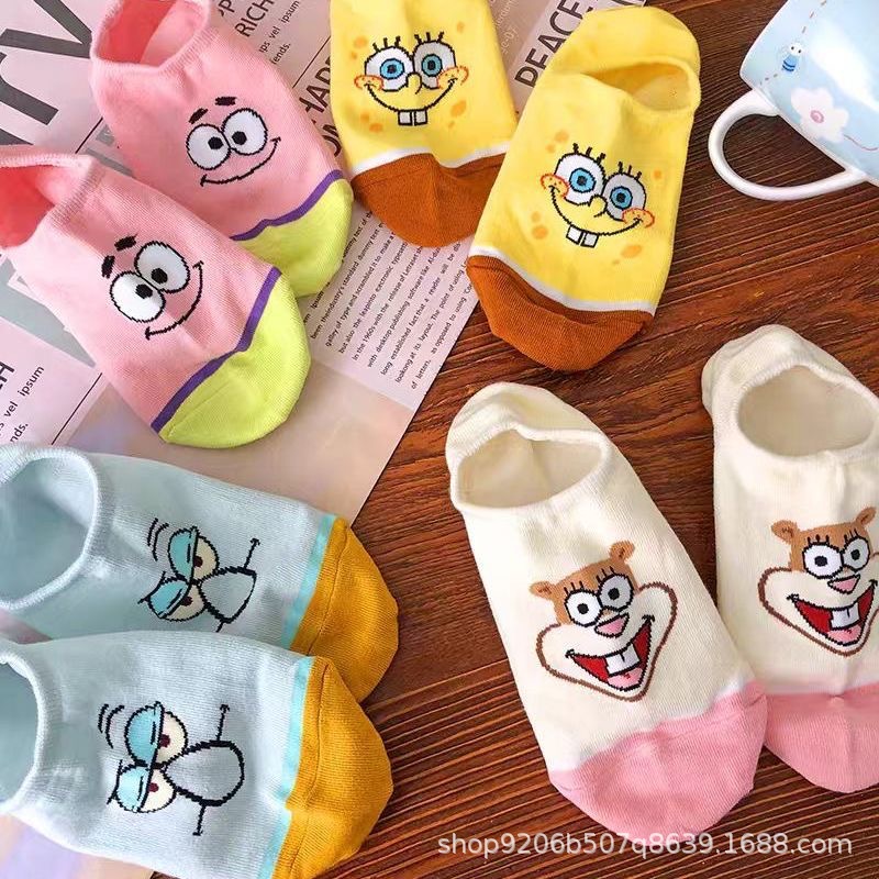 4PCS Hot Cute SpongeBob Square - Invisibility Sock Loafer reseña y precio