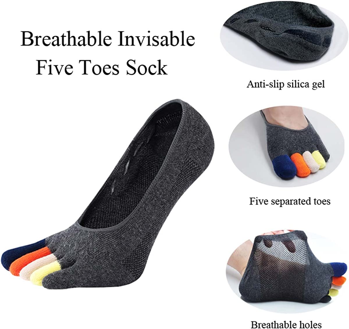 5 Pairs Colorful Loafer Socks  - Invisibility Sock Loafer reseña y precio