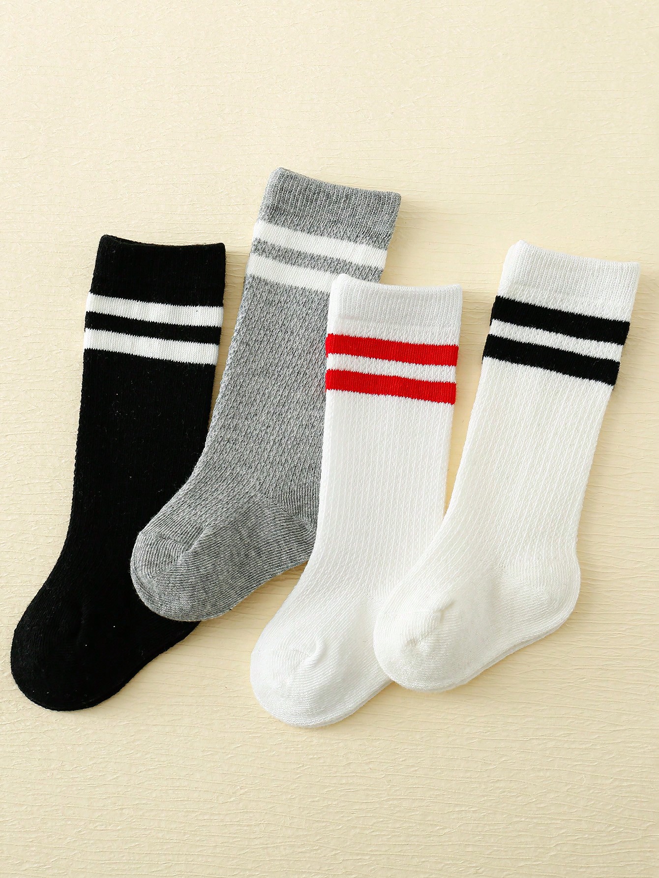 4-Pack Baby Toddler Striped Cr - Cotton Crew Sock Pack reseña y precio