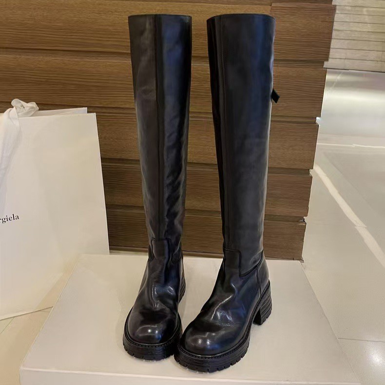 Coarse heeled high heeled boot - Knee High Sock Women reseña y precio