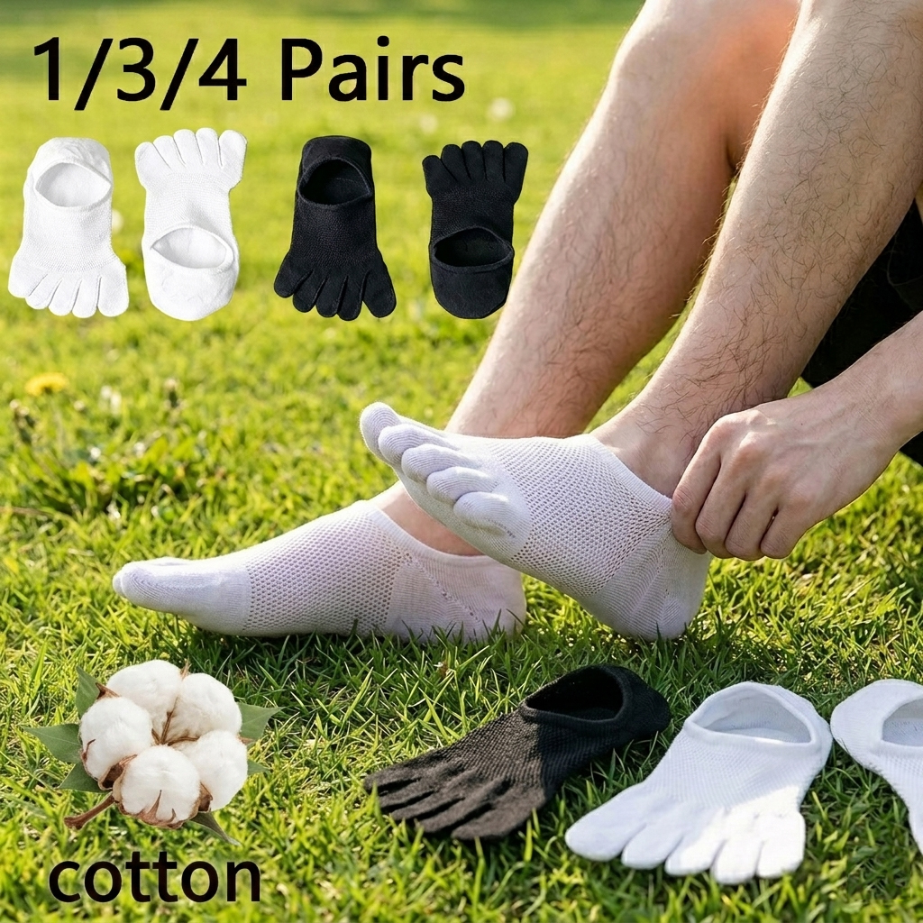 1/3/4 Pairs,Unisex Cotton Five - Toe Sock Split reseña y precio