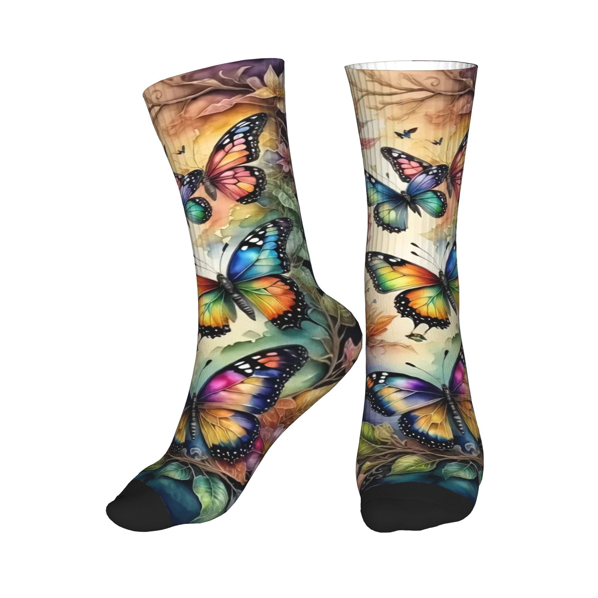 Colorful Butterflies and Flowe - Dress Sock Men reseña y precio