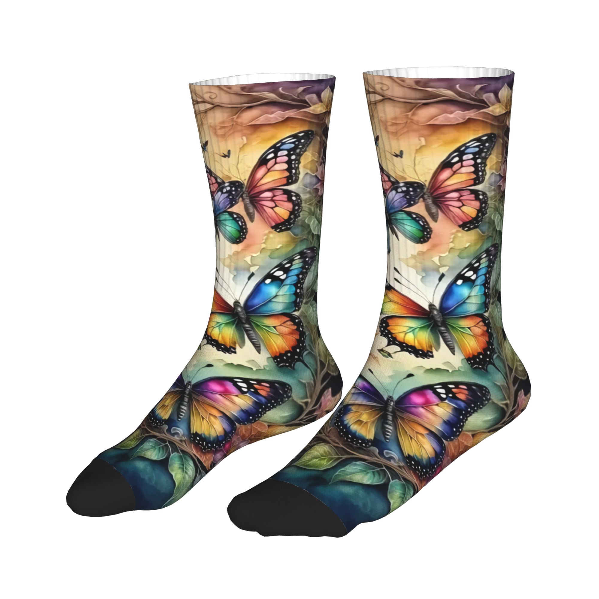 Colorful Butterflies and Flowe - Dress Sock Men reseña y precio