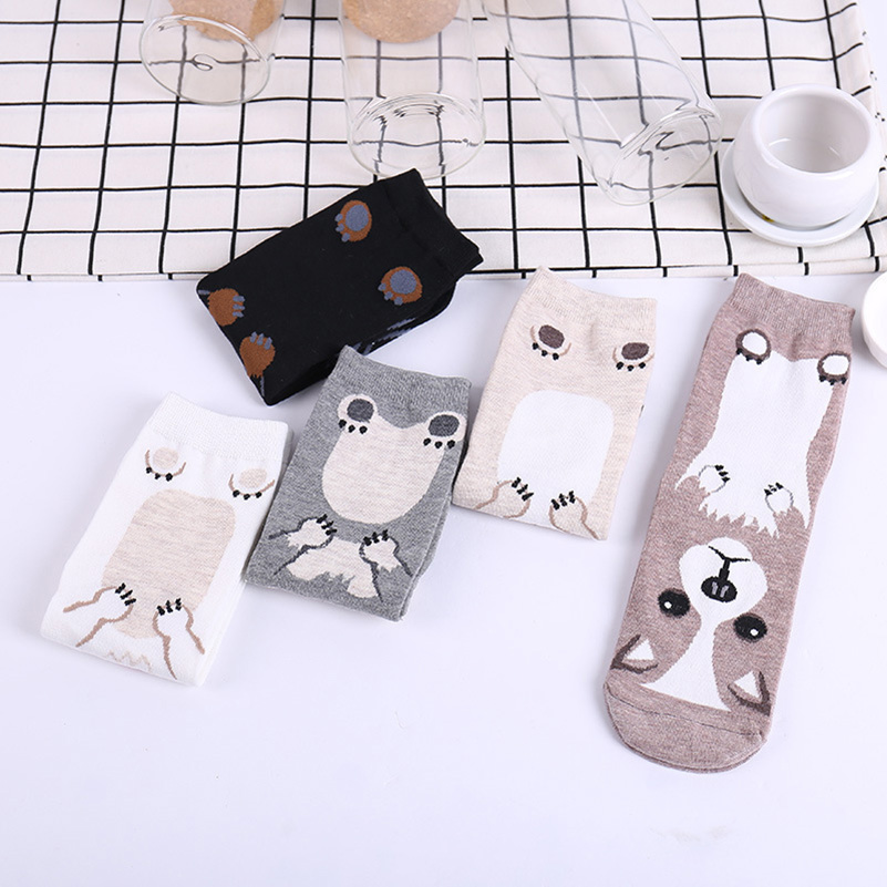 5 Pairs/pack Funny Cartoon Dog - Cotton Crew Sock Pack reseña y precio