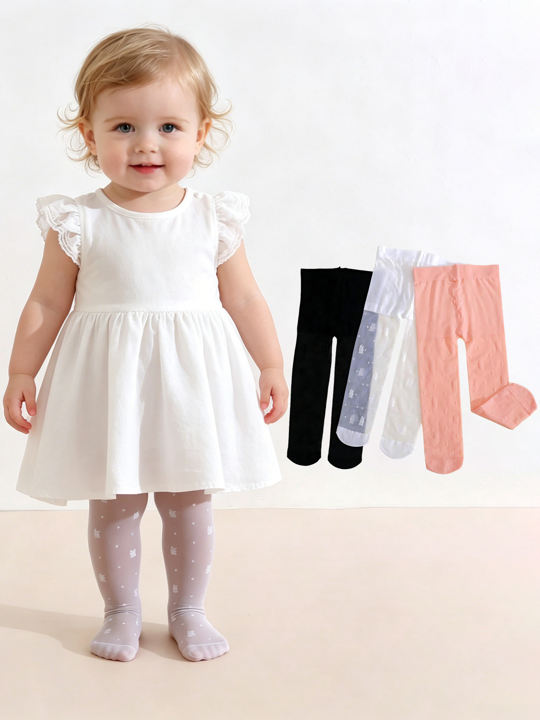 3Pack Toddler Girl Rabbit Prin - Tights Pantyhose Sheer reseña y precio