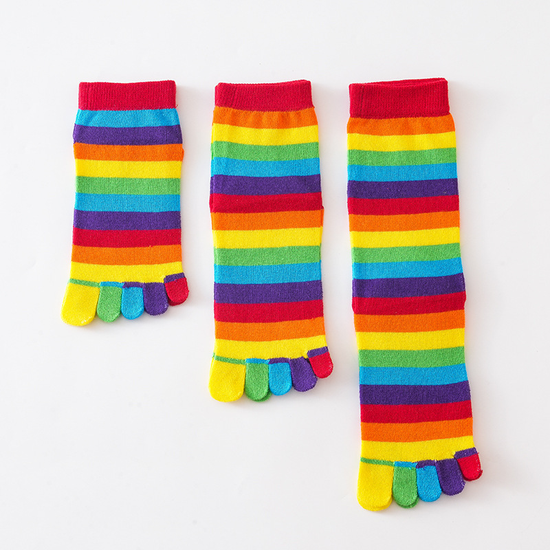 Women's Socks Rainbow Striped  - Toe Sock Split reseña y precio