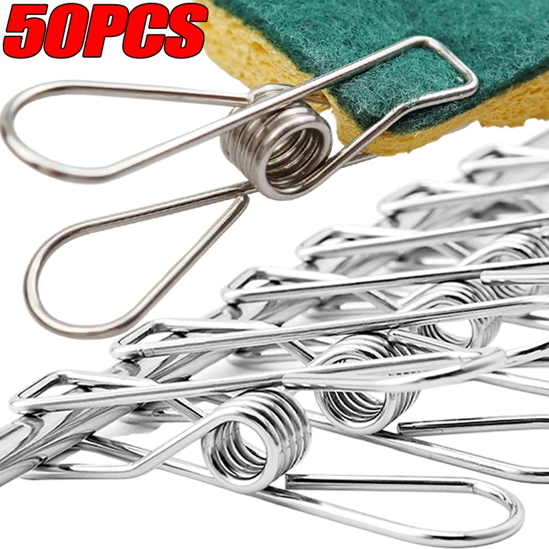 10/50PCS Stainless Steel Clips - Sock Organizer Tray reseña y precio