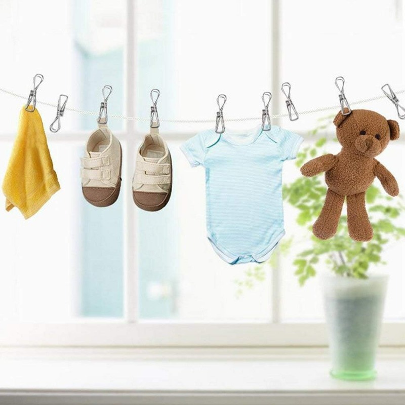 10/50PCS Stainless Steel Clips - Sock Organizer Tray reseña y precio
