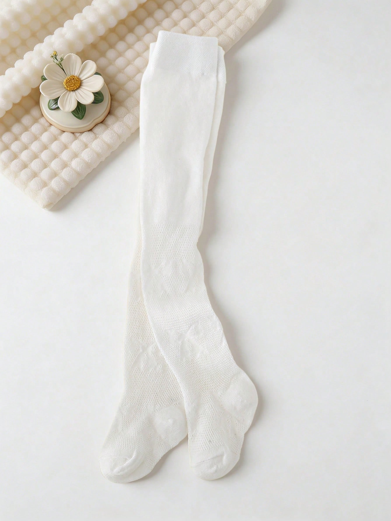 3/1 Pcs Girls White Bow Print  - Tights Pantyhose Sheer reseña y precio