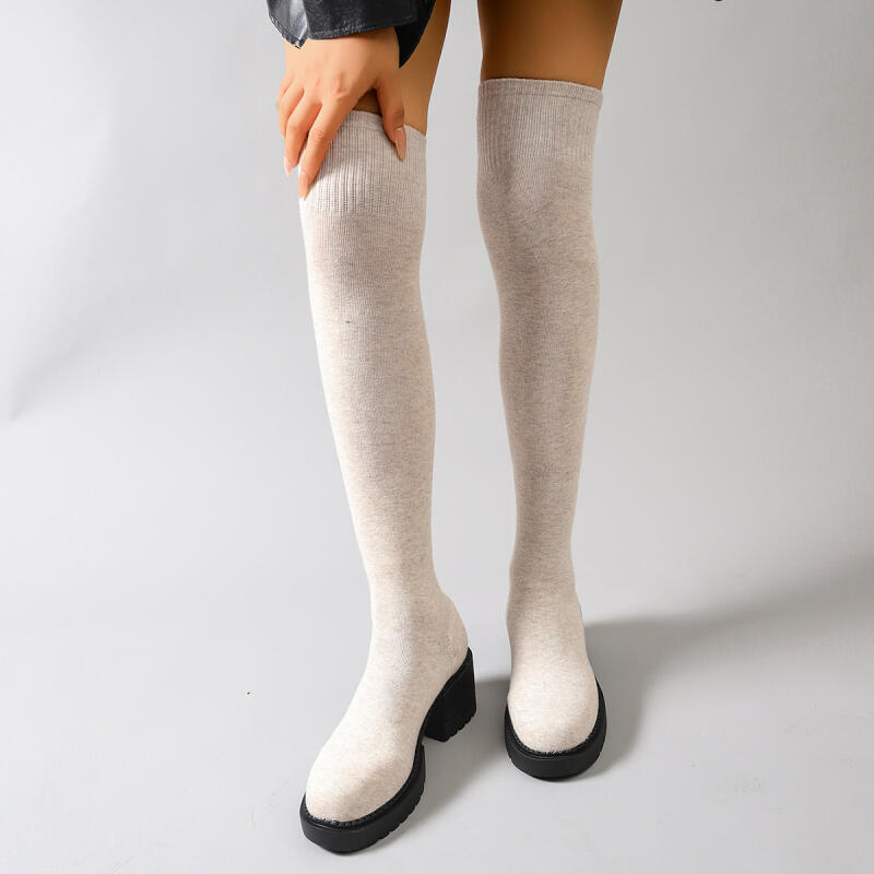 Chunky Platform Over The Knee  - Knee High Sock Women reseña y precio