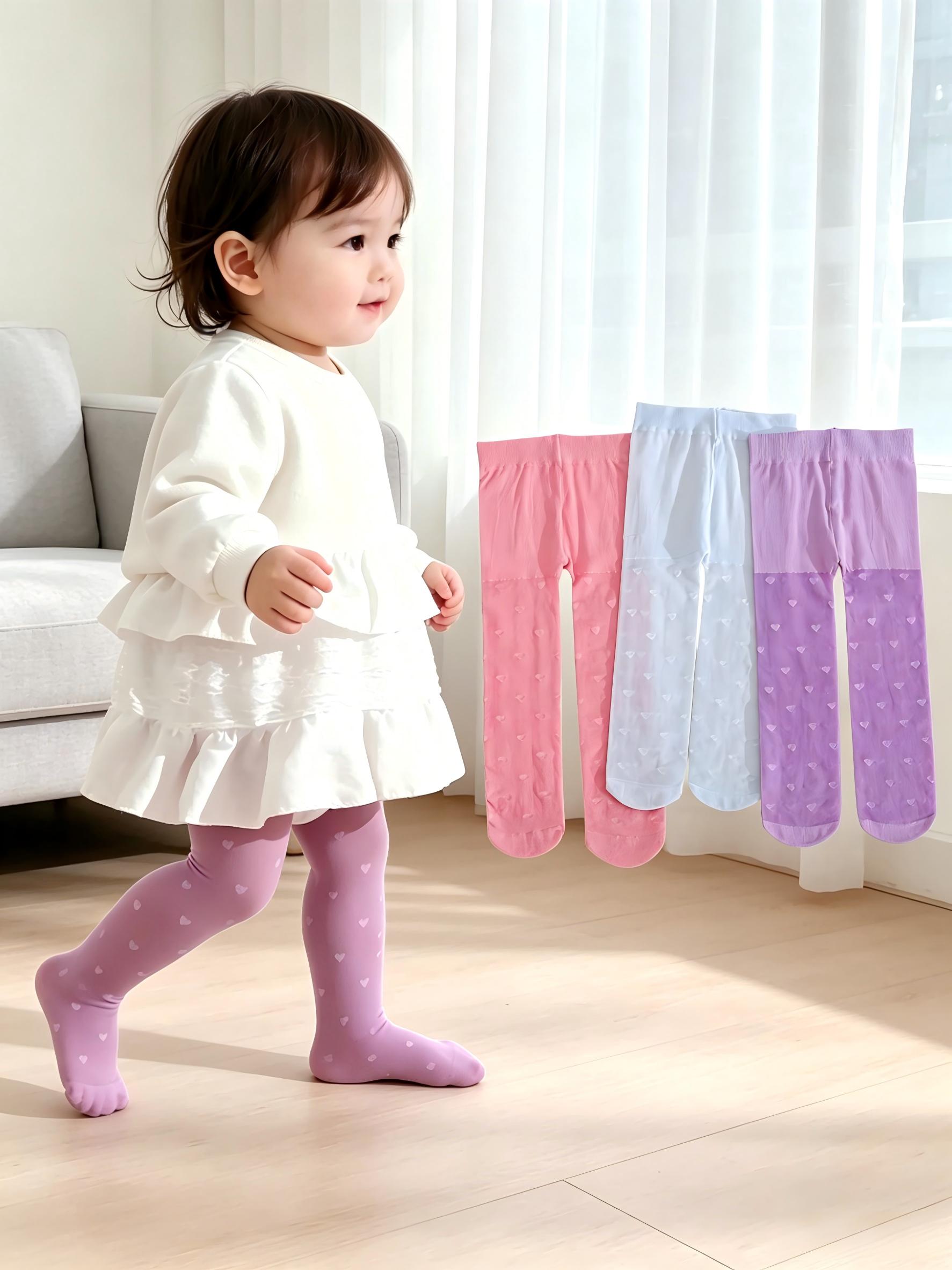 3PCS Toddler Girls Heart Print - Tights Pantyhose Sheer reseña y precio