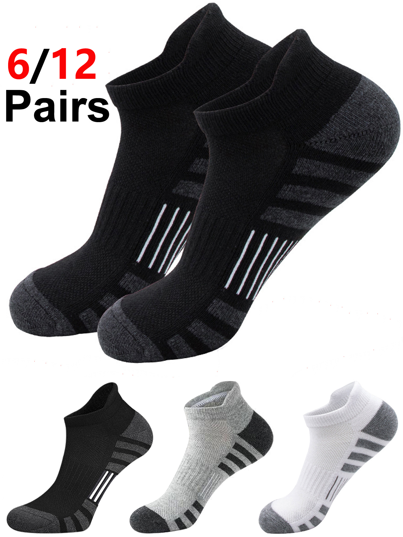 6/12 Pairs Cushioned Breathabl - Athletic Sock Cushion reseña y precio
